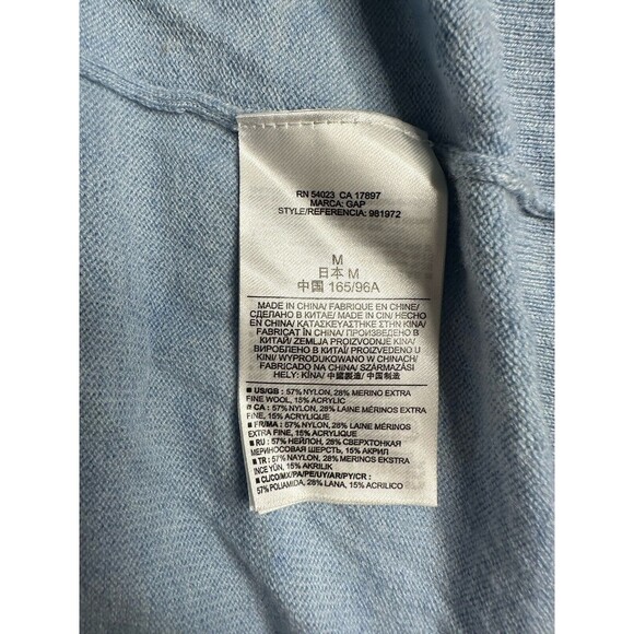 Gap Light Blue Cardigan Sweater  Very Soft Medium - Picture 7 of 9